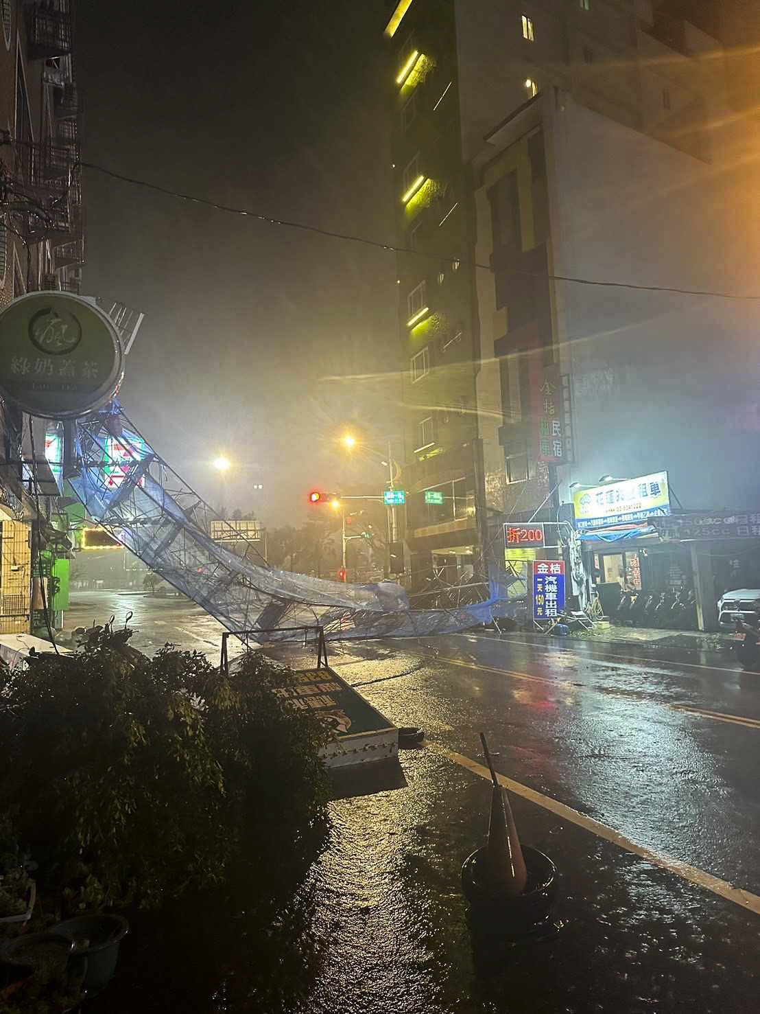 Damage after Typhoon Gaemi made landfall in Taiwan on Wednesday. 