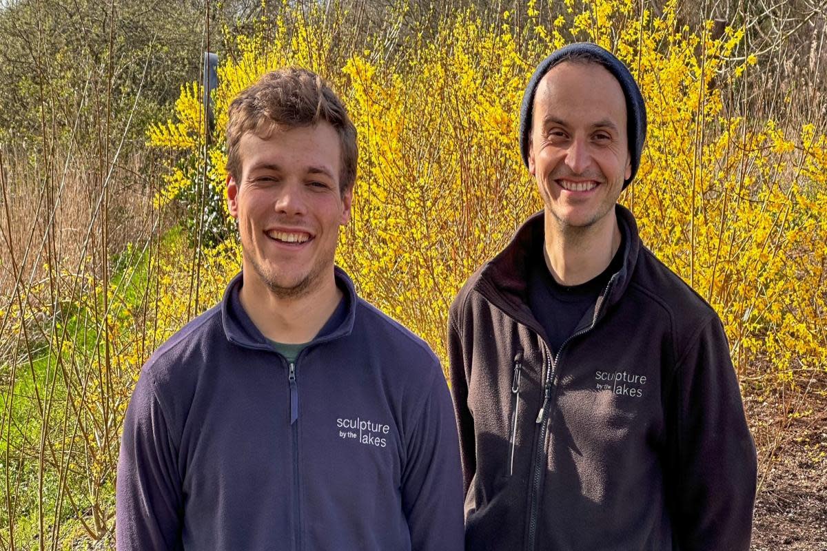 Alex Peel (left) and Bob Burstow, the new gardeners at Sculpture by the Lakes <i>(Image: Sculpture by the Lakes)</i>