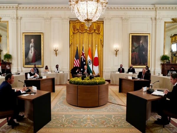 Prime Minister Narendra Modi, US President Joe Biden, Australian Prime Minister Scott Morrison and Japanese Prime Minister Yoshihide Suga