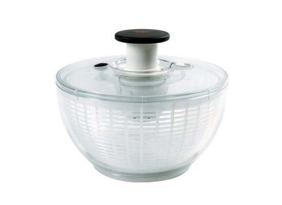 Why wait for washed lettuce to dry when you can spin it dry? But don't just use your <a href="http://www.amazon.com/OXO-Good-Grips-Salad-Spinner/dp/B00004OCKR/" target="_hplink">salad spinner</a> for lettuce. Use it to dry herbs before chopping or mincing them. Spinach, kale, collards, mustard greens -- all can be spun dry in the salad spinner. Use your salad spinner for all your leafy greens. It also works for drying beans and peas in their pods.