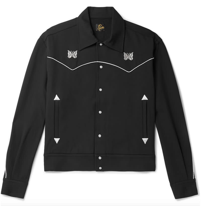 Logo-Embroidered Piped Twill Jacket