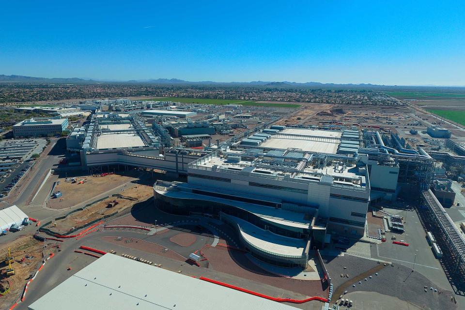 Intel's newest factory, Fab 42, became fully operational in 2020 on the company's Ocotillo campus in Chandler, Arizona.<span class="copyright">Intel/AP</span>