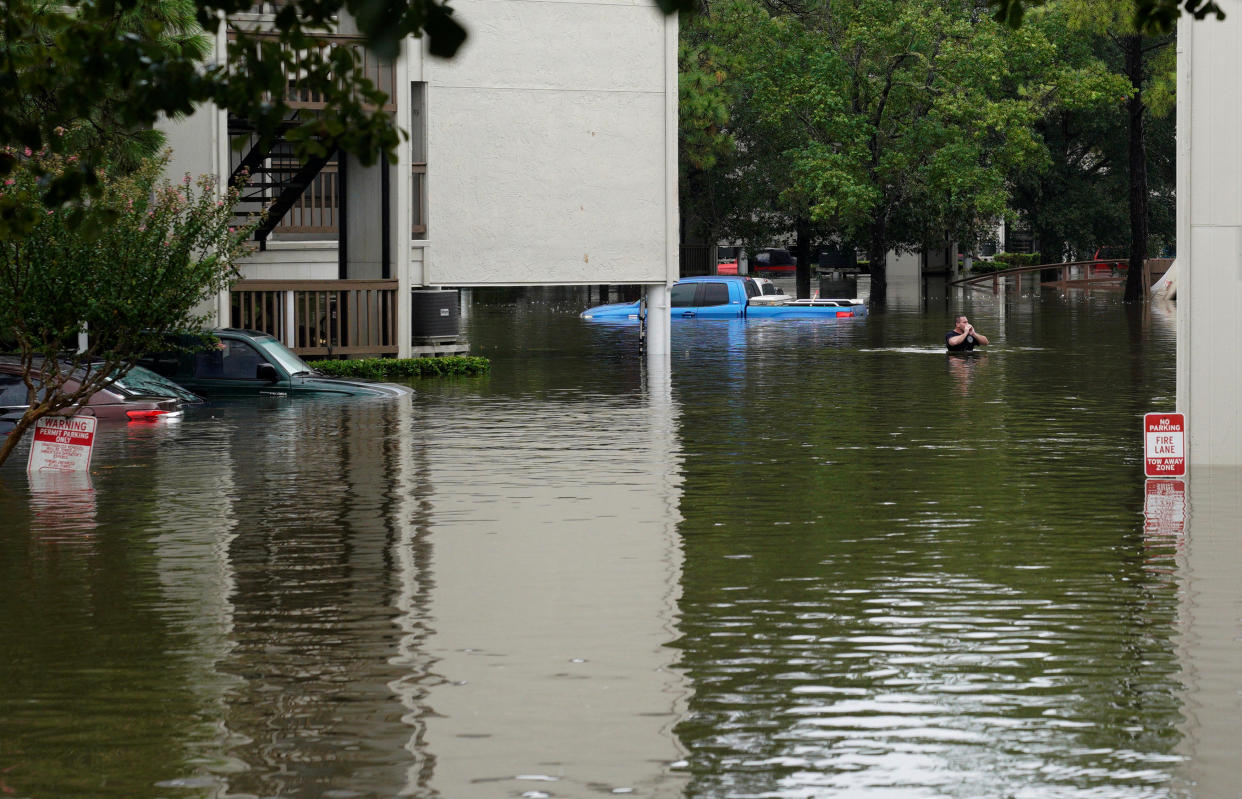 Floodwaters in Dickinson, Texas, on Aug. 28, 2017