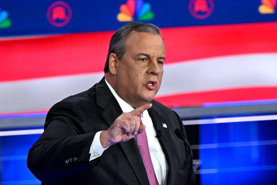 Former Governor of New Jersey Chris Christie speaks during the third Republican presidential primary debate (AFP via Getty Images)