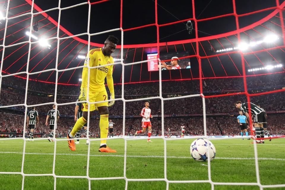 Onana made several mistakes as United made unwanted Champions League history (Getty Images)