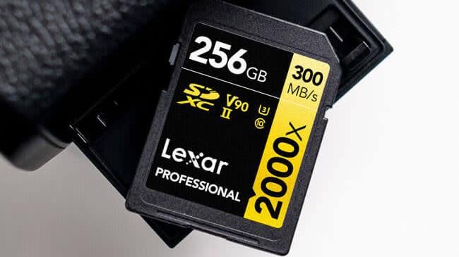 A photo of a Lexar SD Card