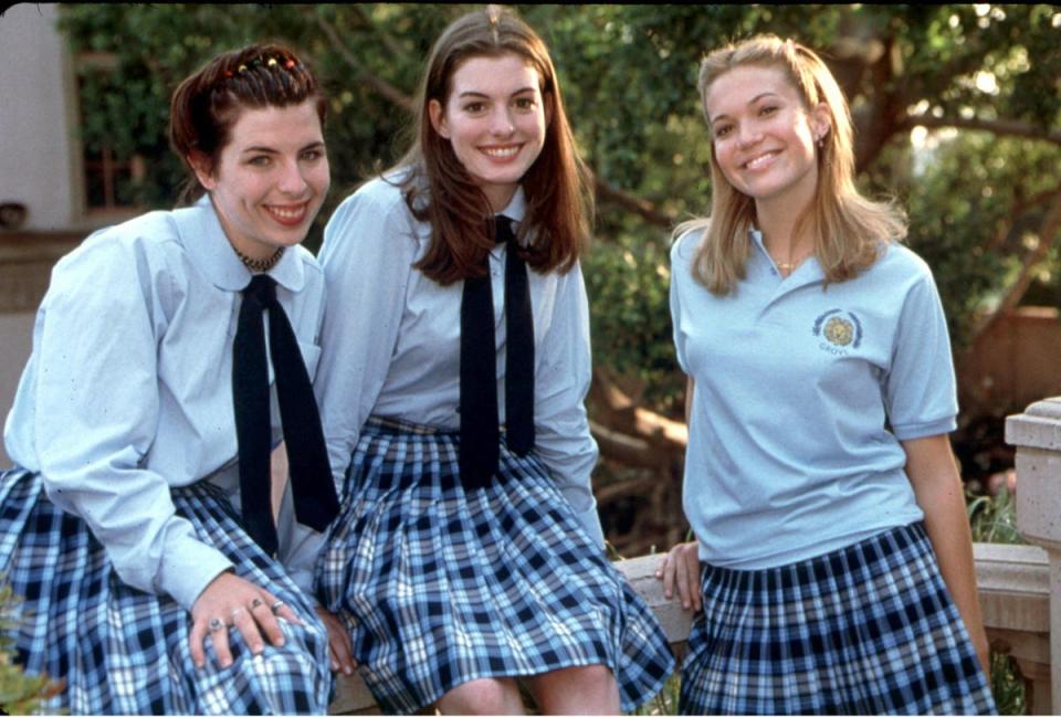 Anne Hathaway, Heather Matarazzo and Mandy Moore in ‘The Princess Diaries’ in 2001 (Shutterstock)