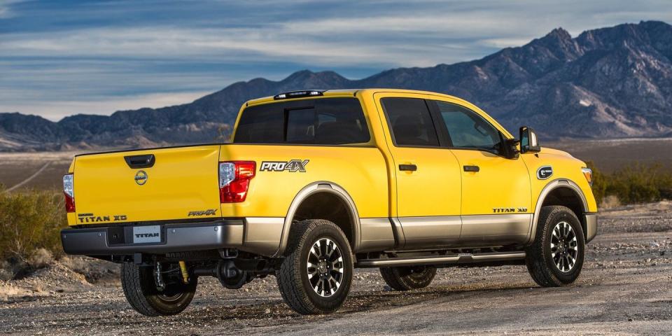 <p>Nissan hasn't put its <a href="https://www.roadandtrack.com/car-shows/detroit-auto-show/news/a27873/nissan-titan-xd-warrior-concept-detroit/" rel="nofollow noopener" target="_blank" data-ylk="slk:Raptor-fighting Titan Warrior;elm:context_link;itc:0;sec:content-canvas" class="link ">Raptor-fighting Titan Warrior</a> into production yet, so its best off-road option is the <a href="https://www.roadandtrack.com/car-shows/detroit-auto-show/news/a24720/this-is-the-2016-nissan-titan-xd/" rel="nofollow noopener" target="_blank" data-ylk="slk:Titan XD PRO-4X;elm:context_link;itc:0;sec:content-canvas" class="link ">Titan XD PRO-4X</a>. Naturally, it comes with Bilstein shocks, a locking rear differential, but what sets this truck apart is its optional Cummins V-8 diesel engine. <a href="https://www.ebay.com/itm/2019-Nissan-Titan-V8-Crew-Cab-XD-PRO-4X-Diesel-4X4/283854502761?hash=item42170bfb69:g:WiAAAOSwmO5ep4ap" rel="nofollow noopener" target="_blank" data-ylk="slk:This one;elm:context_link;itc:0;sec:content-canvas" class="link ">This one</a> has barely any miles on the clock, and now it's for sale on eBay. </p>