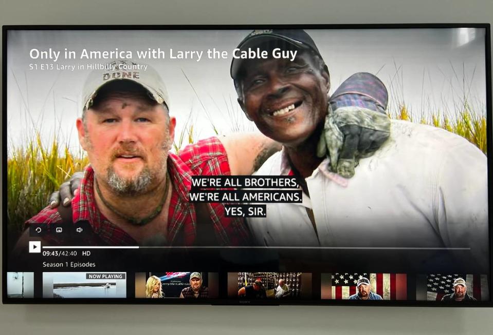 A screen capture from The History Channel’s Only in America with Larry The Cable Guy and Franklin Smalls, aka ‘Snakeman.’