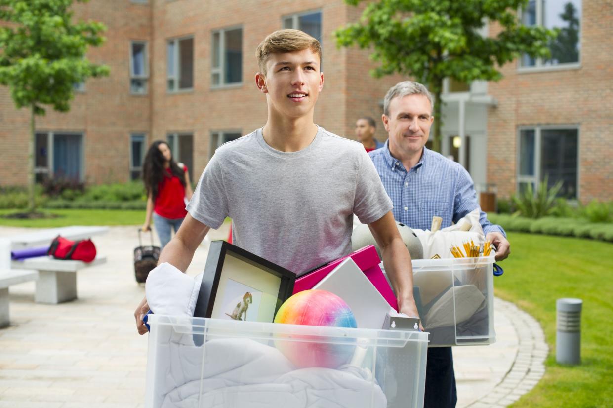 students moving into halls  **dog image is my own**