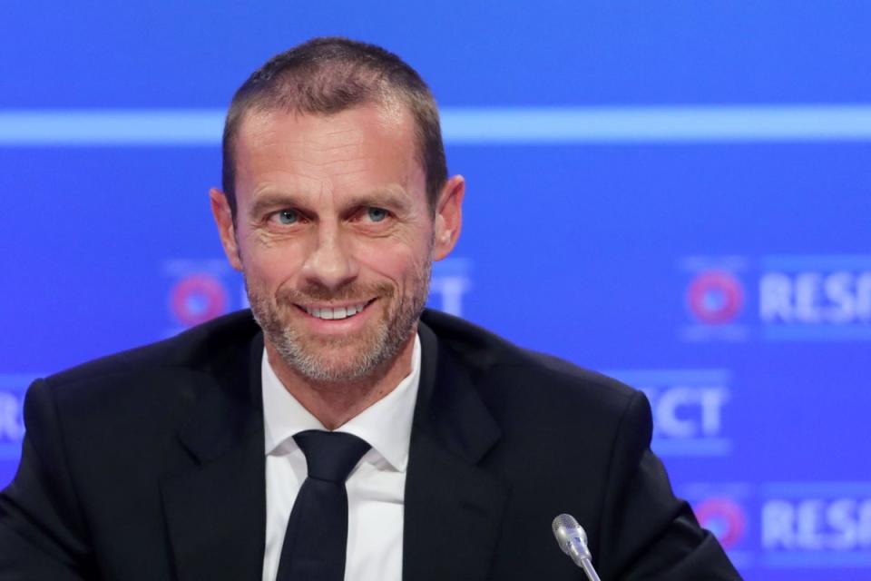 UEFA president Aleksander Ceferin says talks are ongoing over a salary cap in European football (Niall Carson/PA) (PA Archive)