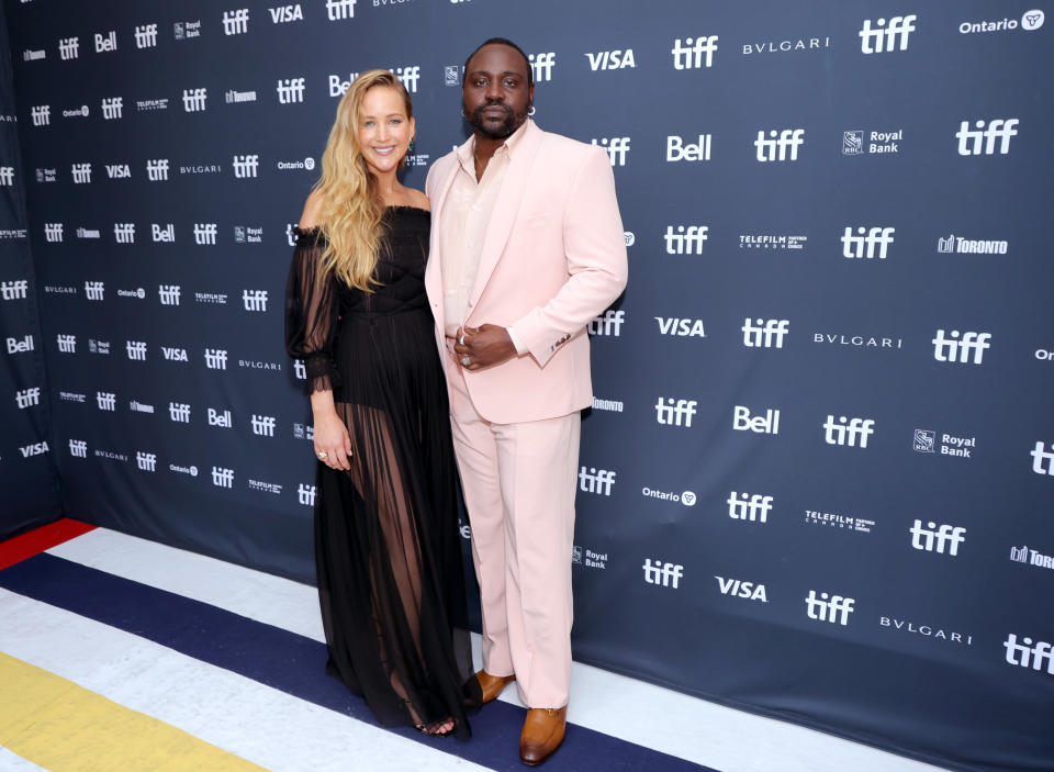 TORONTO, ONTARIO - SEPTEMBER 10: Jennifer Lawrence and Brian Tyree Henry  attend the 