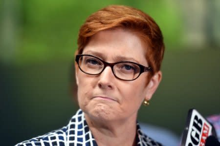 File Photo - Australian Defence Minister Marise Payne reacts during a media conference, regarding Indonesia’s military suspension with Australia, in Sydney, Australia, January 5, 2017. AAP/Mick Tsikas/via REUTERS
