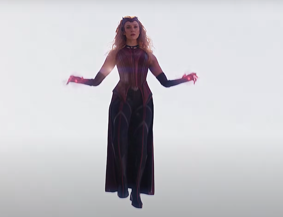 The redesigned Scarlet Witch costume, which looks more like a superhero outfit and doesn't show any cleavage