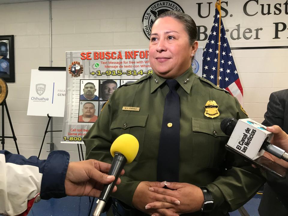 Border Patrol El Paso Sector interim Chief Gloria Chavez announces the Department of Homeland Security's "Se Busca," or "Most Wanted," initiative in El Paso on Monday, Nov. 25, 2019.