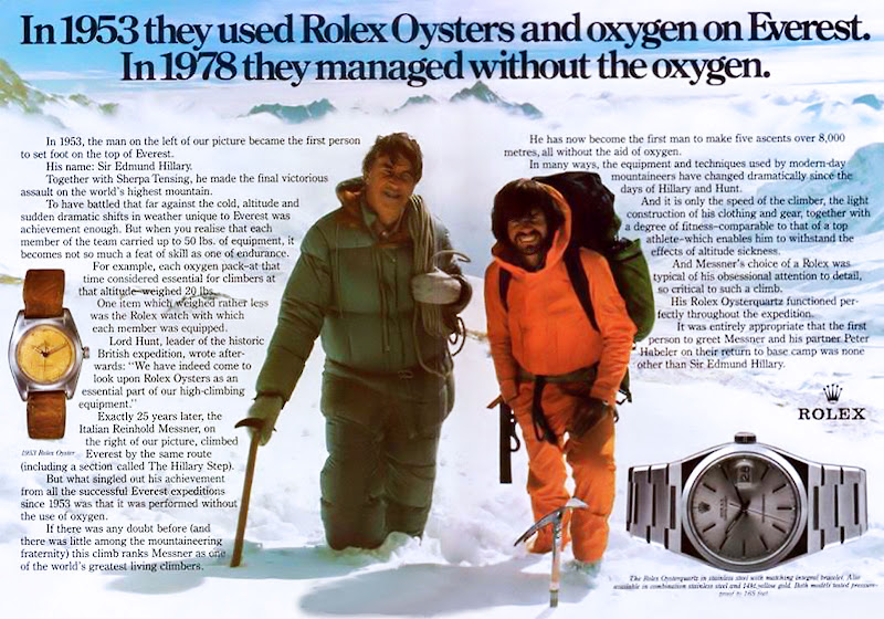 Rolex Explorer advertisement.