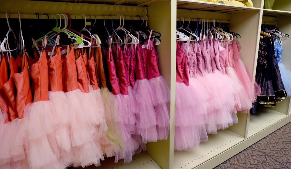 River Raisin Ballet Co.'s Waltz of the Flower costumes from "The Nutcracker Ballet" are shown in the dedicated costume room at the RRCA's new Washington Street building.