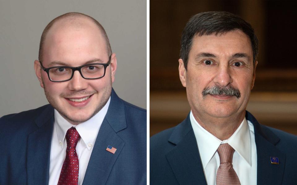 Republican Jake Teshka and Democrat Ross Deal, candidates for Indiana State Representative District 7.