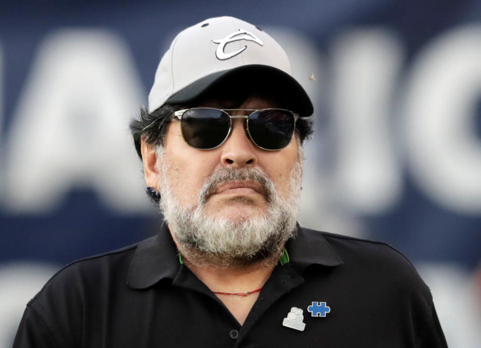 Soccer Football - Ascenso MX Final - Second Leg - Atletico San Luis v Dorados, Alfonso Lastras Stadium, San Luis Potosi, Mexico - May 5, 2019    Dorados coach Diego Armando Maradona before the match        REUTERS/Henry Romero