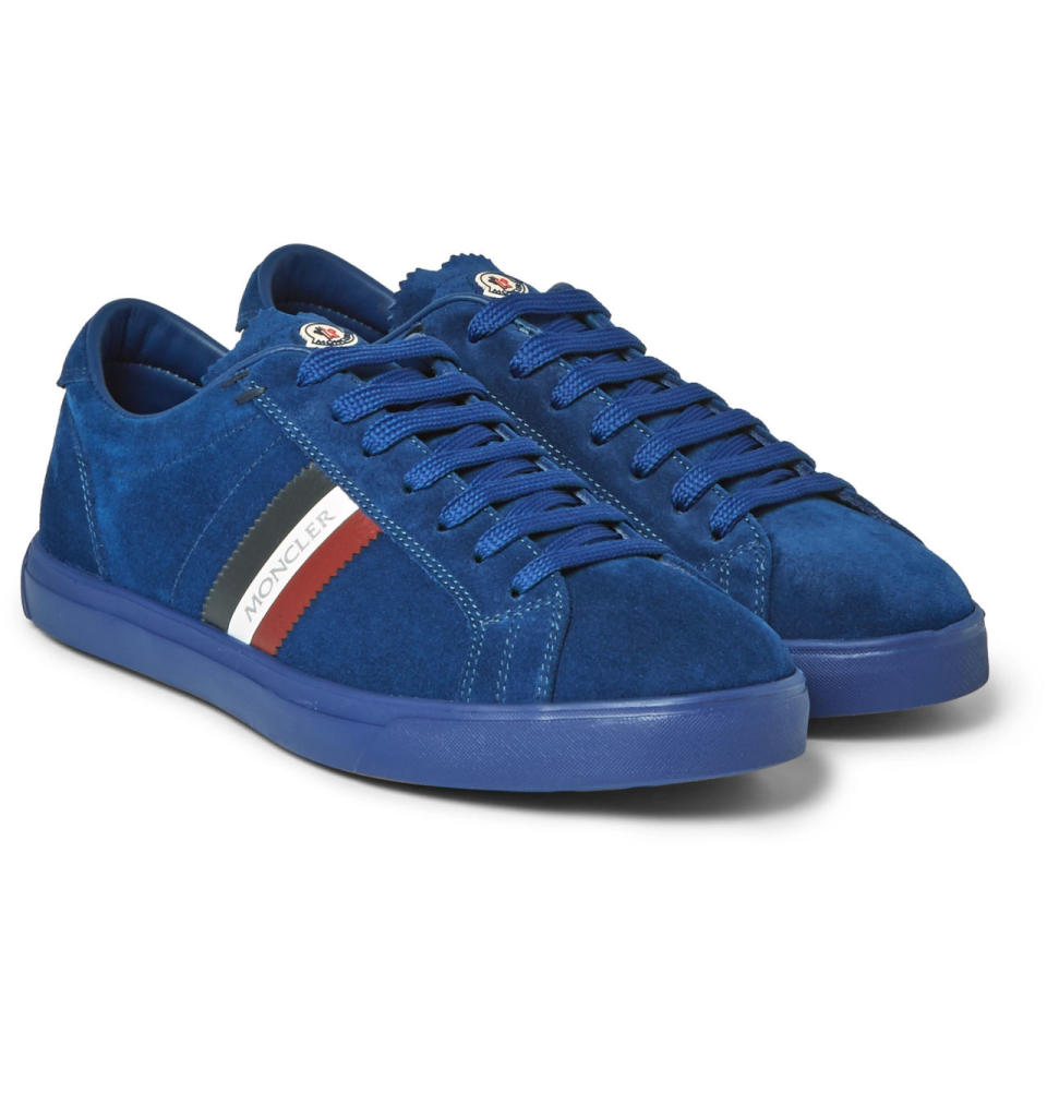 <p>As well as making puffa jackets that extremely well-groomed Italian men can't enough of, Moncler make these trainers. They are blue and made out of suede and will make you look like you own a second home on Lake Como.</p><p><em>£285, <a rel="nofollow noopener" href="https://www.mrporter.com/en-gb/mens/moncler/la-monaco-leather-trimmed-suede-sneakers/821919" target="_blank" data-ylk="slk:mrporter.co.uk;elm:context_link;itc:0;sec:content-canvas" class="link ">mrporter.co.uk</a></em></p>