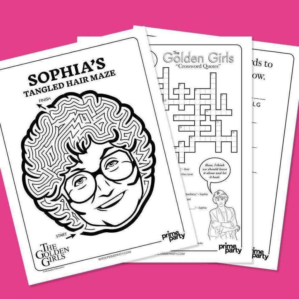 Golden Girls Activity Sheets