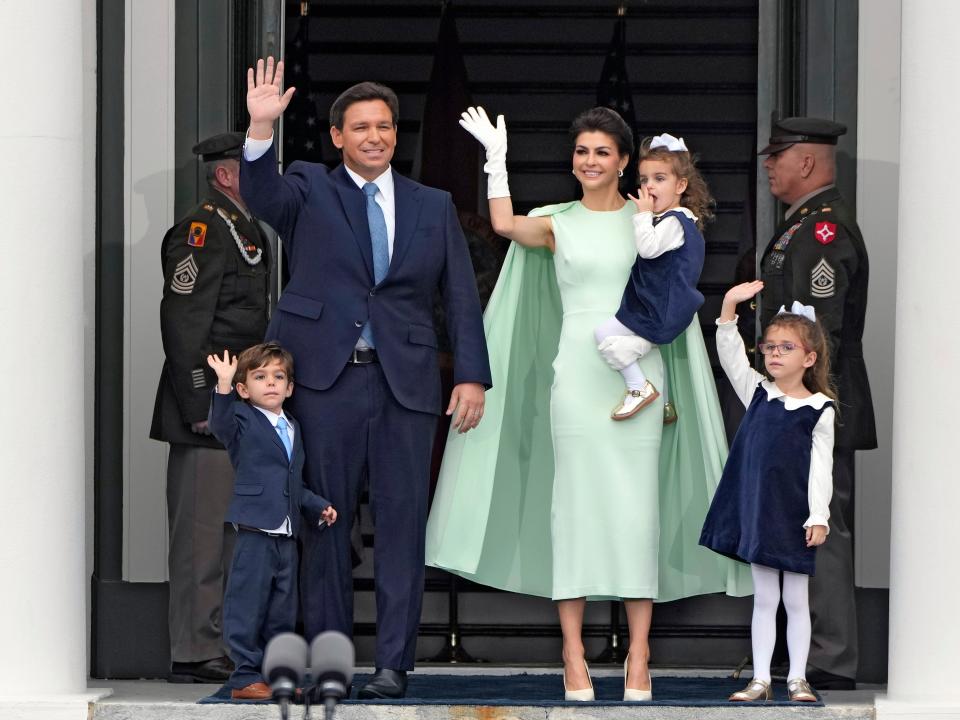 Ron DeSantis and Casey DeSantis at Ron DeSantis' second inauguration as governor of Florida in 2023