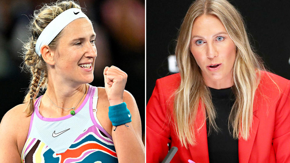 Aussie tennis icon Alicia Molik (R) has been blown away by the resurgence of Victoria Azarenka at this year's Australian Open. Pic: Getty