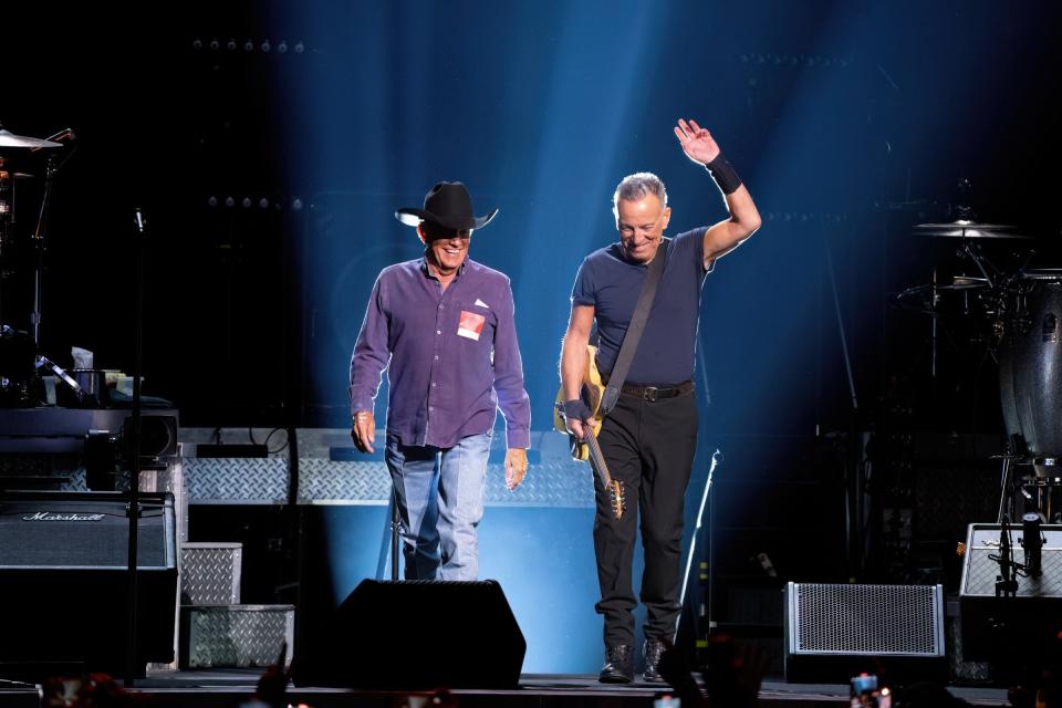 Country music legend George Strait introduced Bruce Springsteen before the latter's show Thursday at Moody Center.