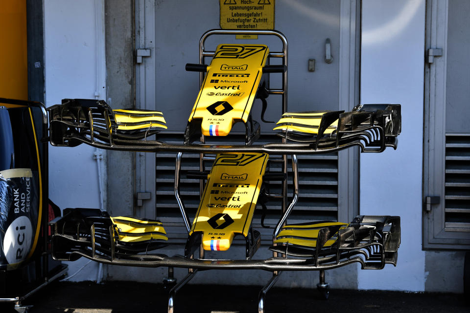 Winging it: Renault has brought yet more front wing updates to the German Grand Prix