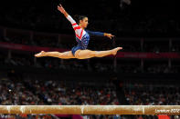 Alexandra Raisman of the United States competes on the beam during the Artistic Gymnastics Women's Beam final on Day 11 of the London 2012 Olympic Games at North Greenwich Arena on August 7, 2012 in London, England. (Photo by Michael Regan/Getty Images)