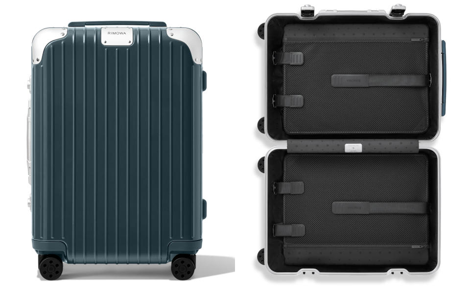 時髦行李箱推薦：RIMOWAHybrid Cabin Steel Blue 鋼藍色行李箱，NT$36,000。圖片來源：RIMOWA