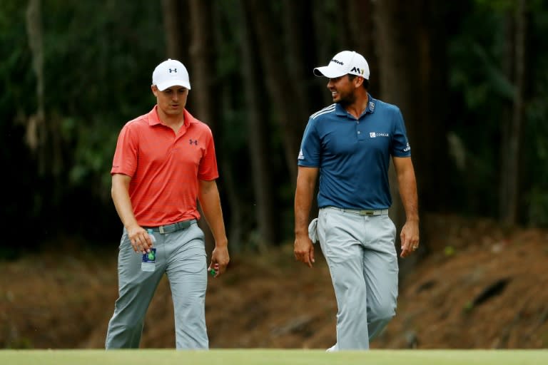 Jordan Spieth (L) and Jason Day will both take part the PGA Tour's 2017 Travelers Championship, at TPC River Highlands in Cromwell, Connecticut