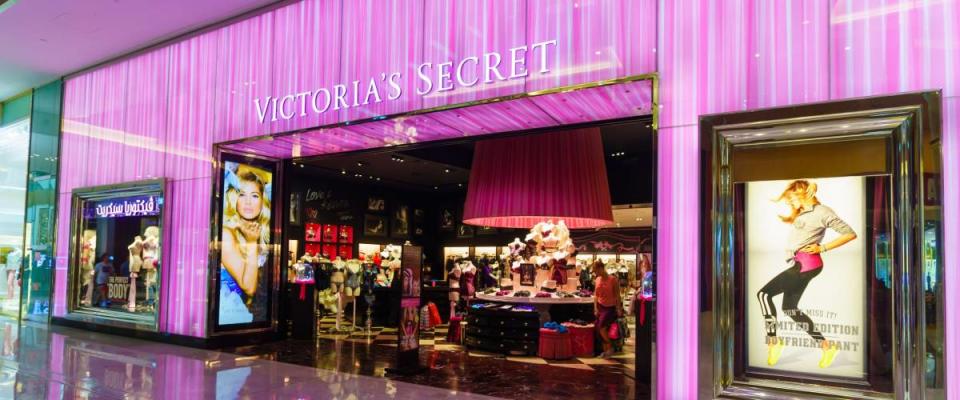 DUBAI, UAE - CIRCA OCTOBER, 2014: Victoria's Secret store at the Dubai Mall. Victoria's Secret is the largest American retailer of women's lingerie.