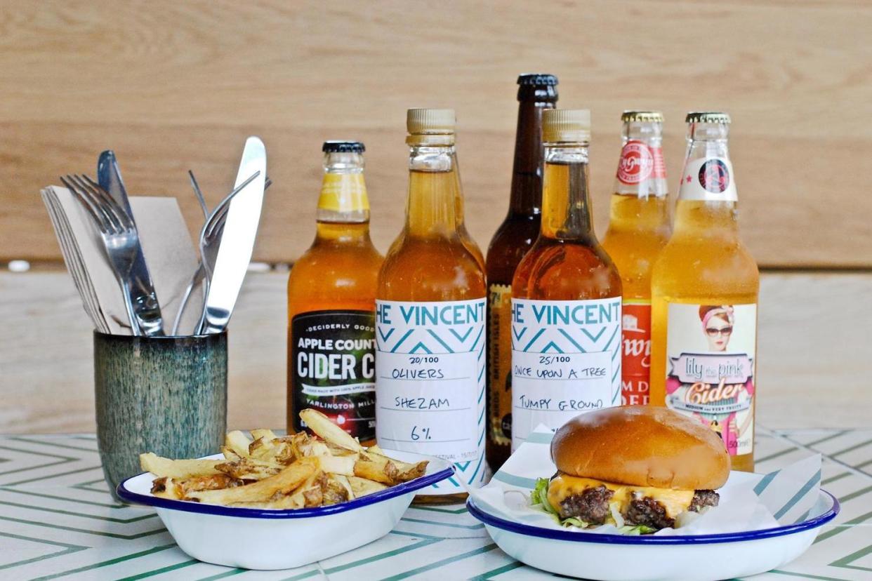 A line-up of cider at The Vincent