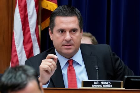 U.S. Representative Devin Nunes (R-CA) questions Acting Director of National Intelligence Maguire testifies before House Intelligence Committee hearing on handling of whistleblower complaint on Capitol Hill in Washington