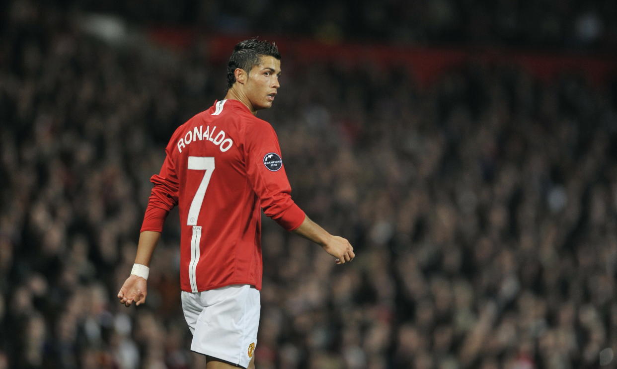 Football - Manchester United v Villarreal UEFA Champions League Group Stage Matchday One Group E  - Old Trafford, Manchester, England - 17/9/08 
Manchester United's Cristiano Ronaldo  
Mandatory Credit: Action Images / Jason Cairnduff 
Livepic