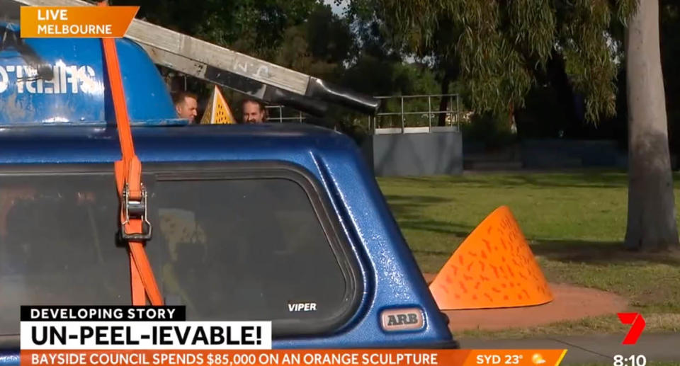 A car pulled up in front of the camera and block the view. Source: Sunrise 