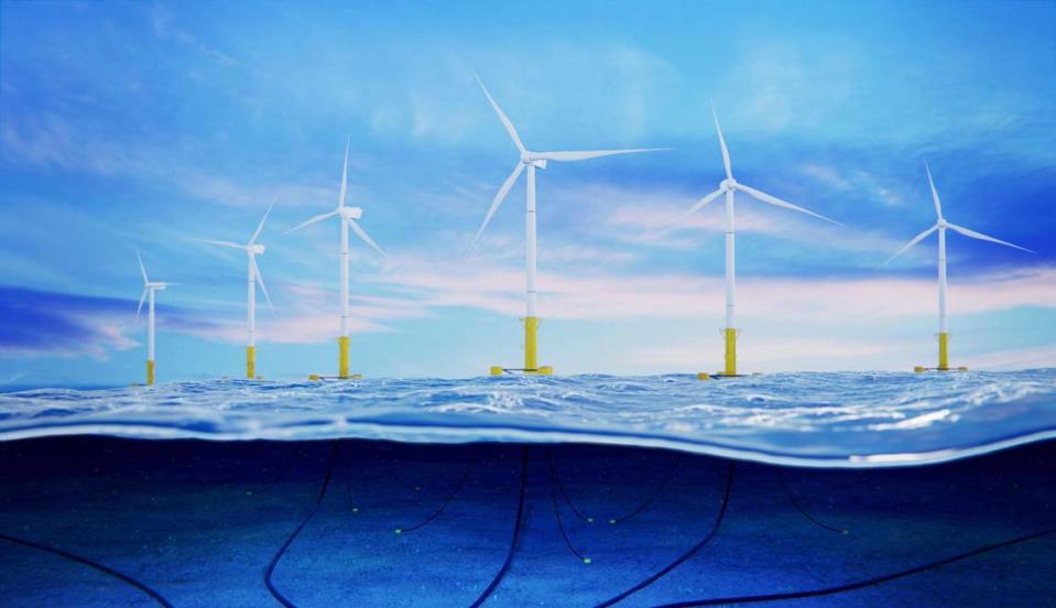 Researchers at PNNL are addressing the unique challenges associated with floating offshore wind farms, including mitigating potential environmental impacts and exploring future transmission models.