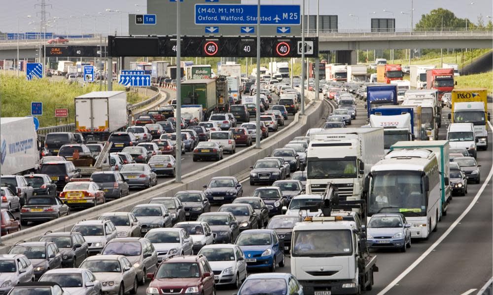 A traffic jam on the M25.