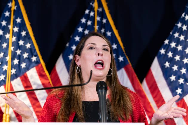 Republican National Committee Chair Ronna McDaniel speaks during a news conference at the Republican National Committee in November 2020. This week, she sent a letter to Commission on Presidential Debates leadership that escalated a feud between the two groups.  (Photo: AP Photo/Alex Brandon)