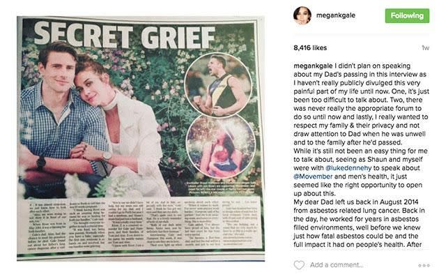 Megan recently spoke about her father's death. Source: Instagram