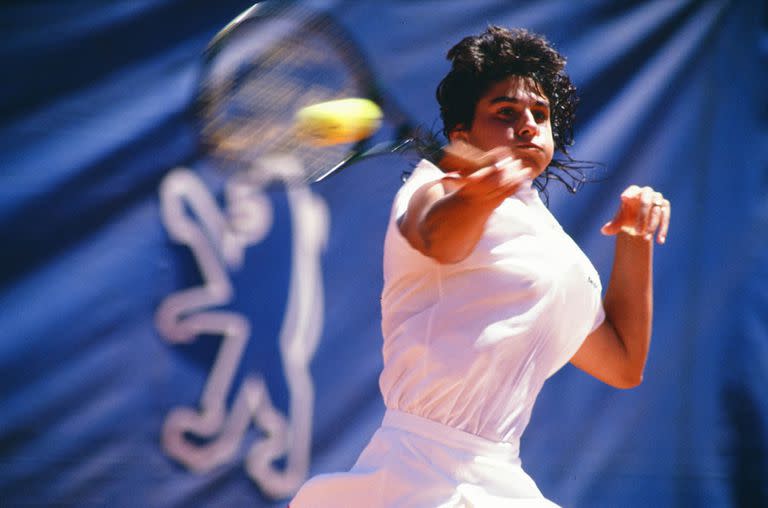 Gabriela Sabatini, en el Lawn Tennis, año 1989