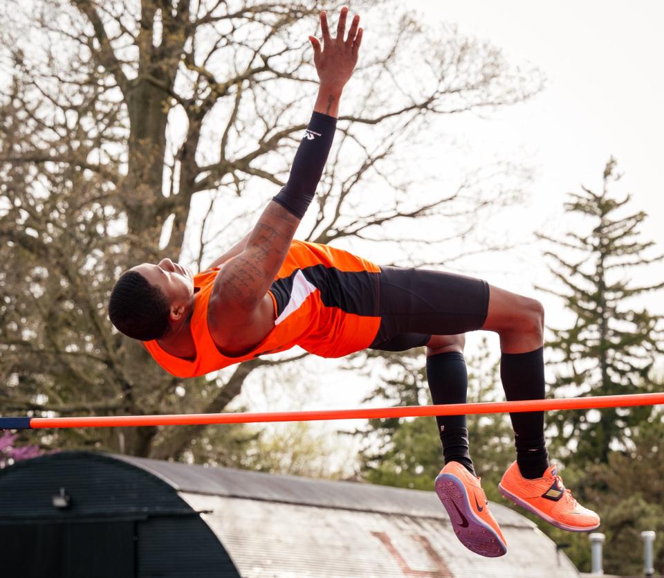 Mansfield Senior's Maurice Ware took second place in the high jump at the Marion Night Invitational on Friday.