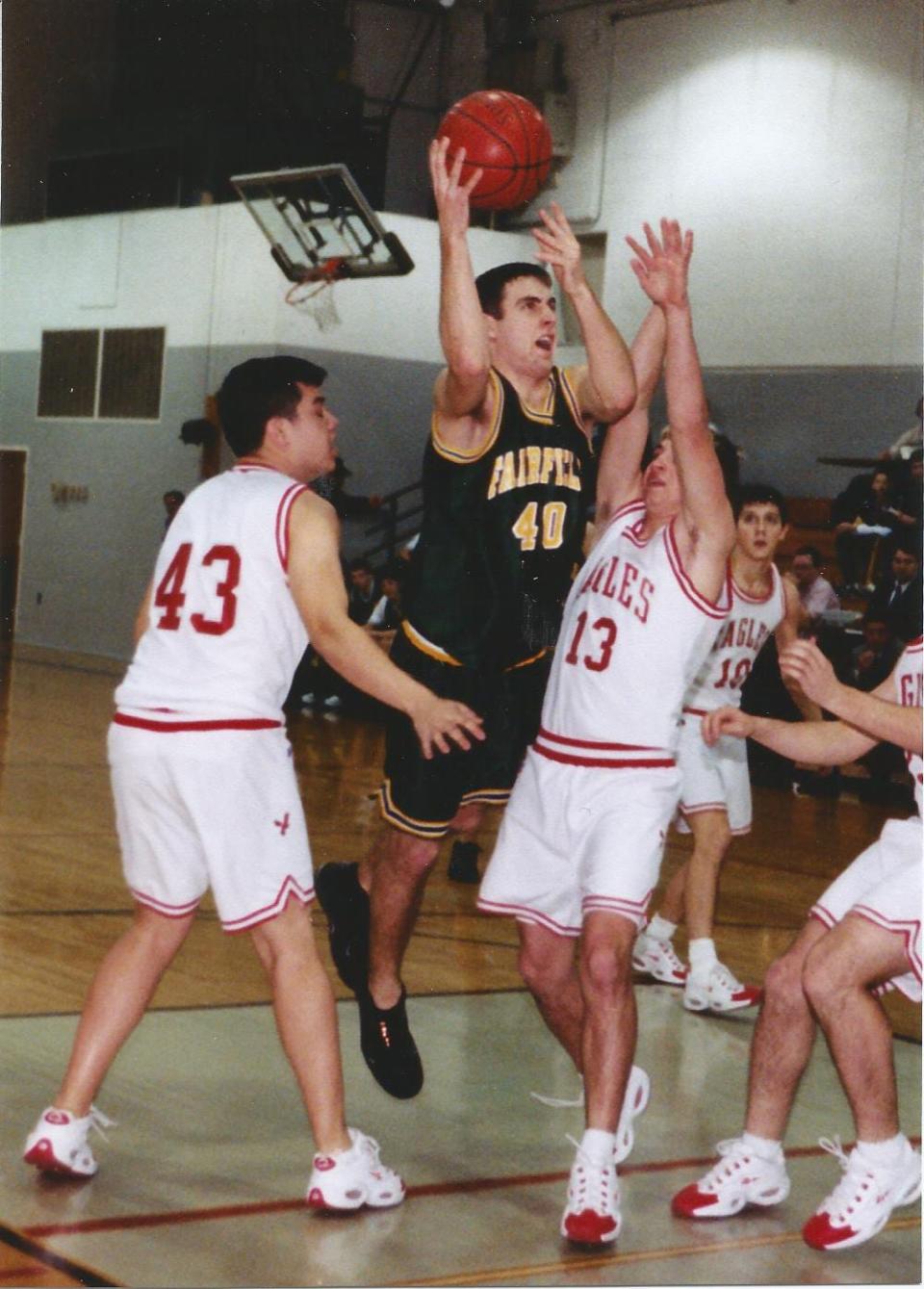 Fairfield's Andy Winebrenner drives to the hoop against Bermudian Springs during the 2000-2001 season.