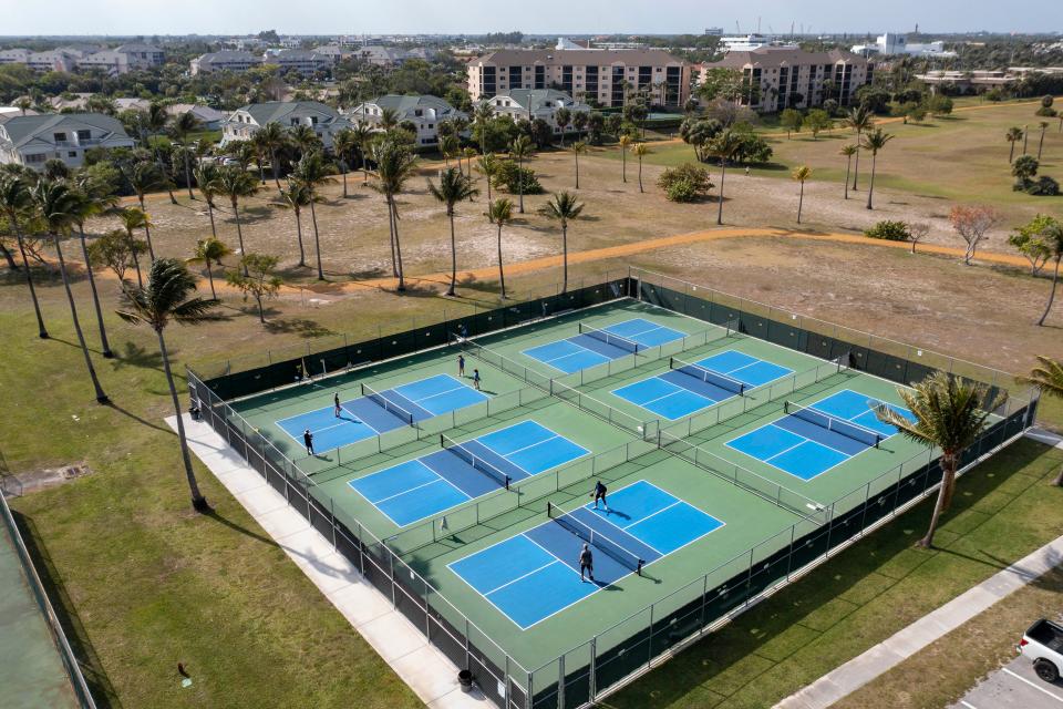 The county's Carlin Park in Jupiter features six pickleball courts.