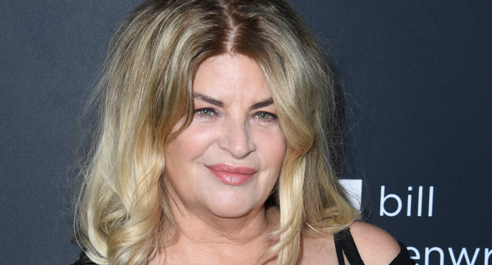 photo of Kirstie Alley with blond hair on red carpet, Kirstie Alley, Emmy-winning ‘Cheers’ actress, dies at 71 of colon cancer (Photo via Getty)