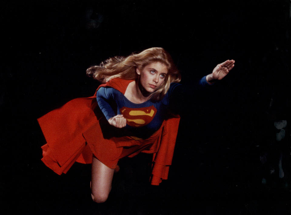 Promotional shot of actress Helen Slater as she appears in the movie 'Supergirl', 1984. (Photo by Stanley Bielecki Movie Collection/Getty Images)