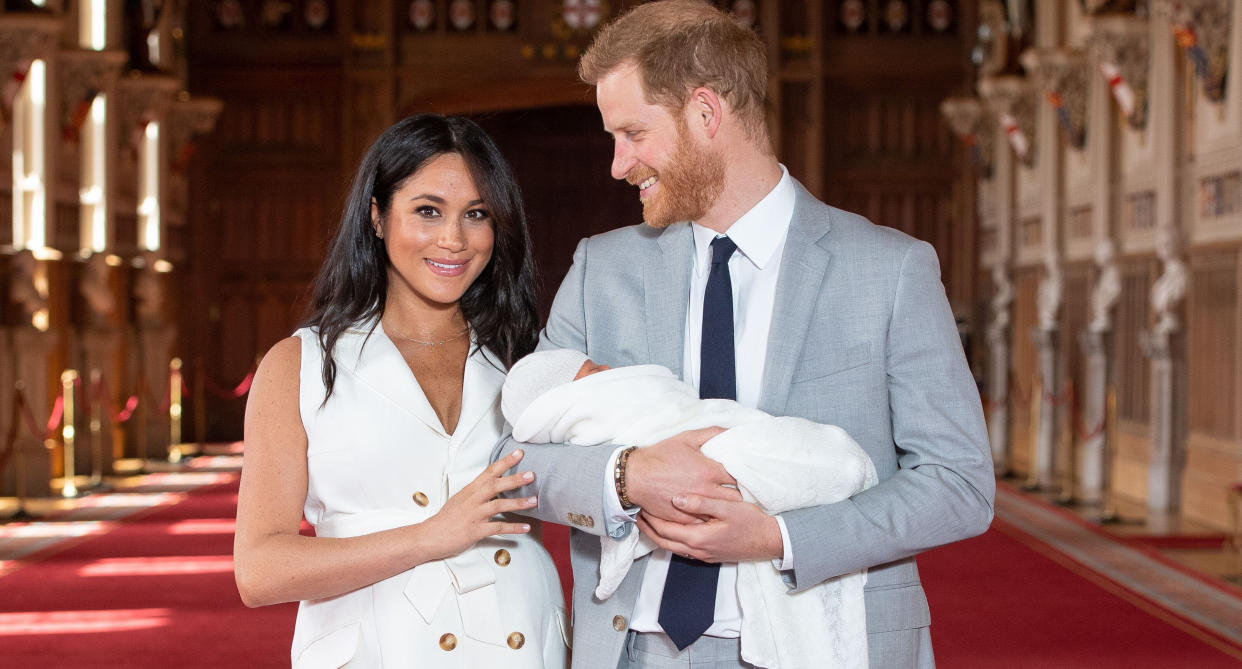 The Duke and Duchess of Sussex and their son. (Photo credit should read DOMINIC LIPINSKI/AFP/Getty Images)