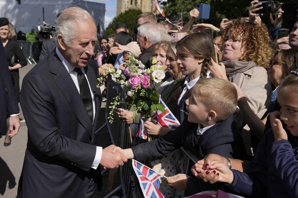 King Charles III and Camilla, Queen Consort attend a Service of Prayer and Reflection for the Life of The Queen at Llandaff Cathedral