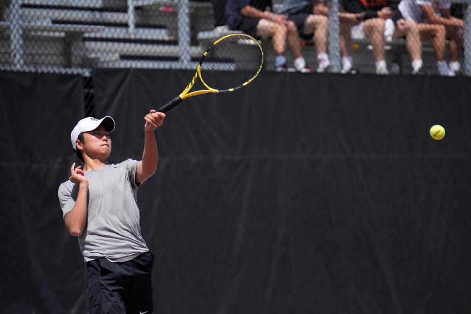 Columbus Academy’s Rowen Lo and his brother, Nason, won a pair of Division II state doubles matches Thursday.